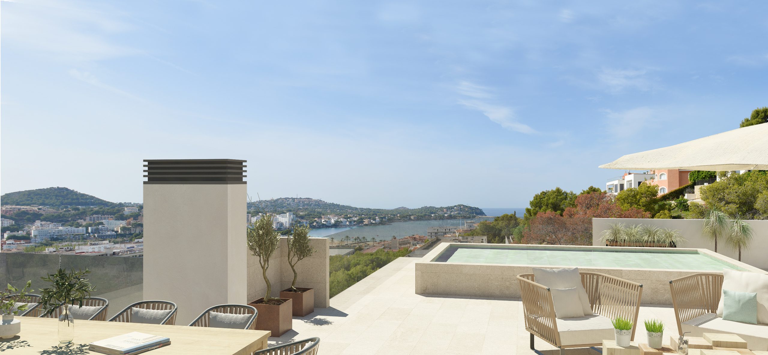 luxuriöses Neubau 5-Zimmer-Penthouse mit Meerblick in Santa Ponsa, Mallorca