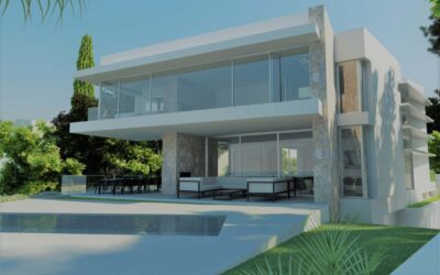 Moderne Neubau-Villa mit Meerblick in erster Meereslinie von Port Adriano, Mallorca