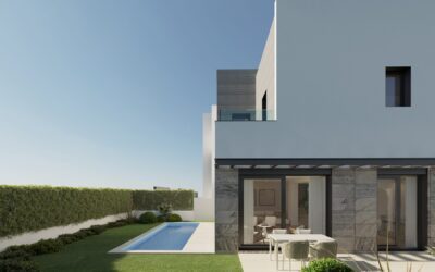 Neubauhäuser mit Pool an der Playa de Palma, Mallorca
